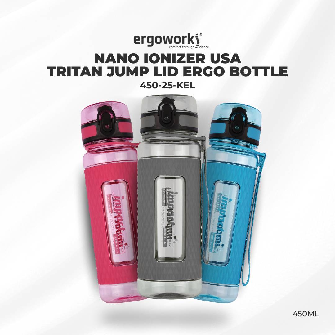 Nano Ionizer USA Tritan Jump Lid Ergo Bottle, 450ML