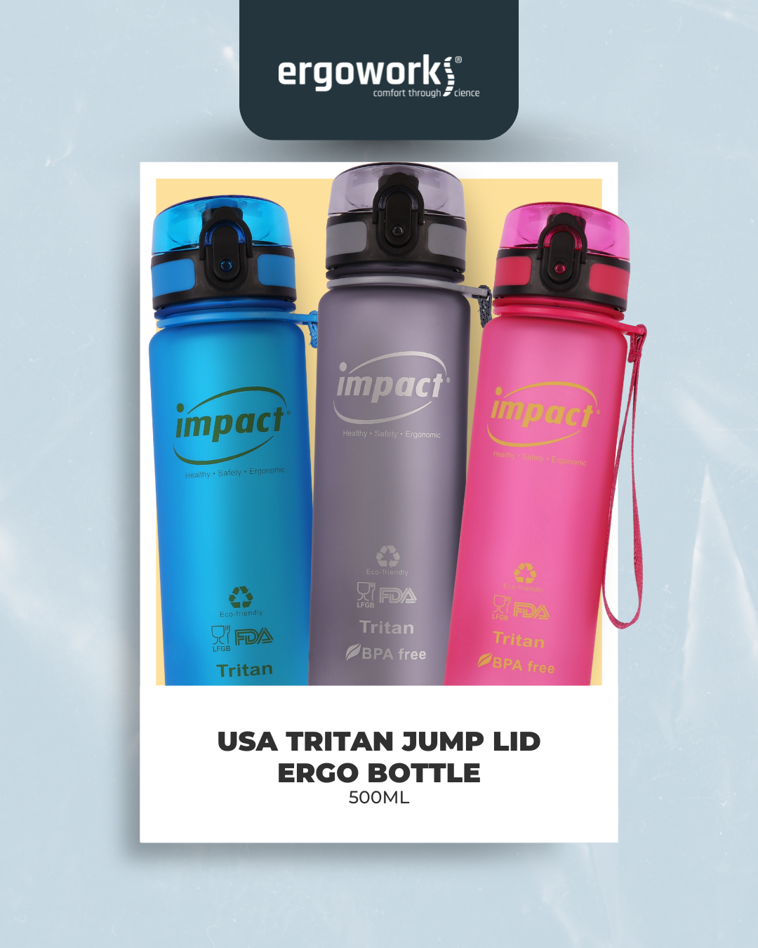 USA Tritan Jump Lid Design Ergo Bottle, 500ML