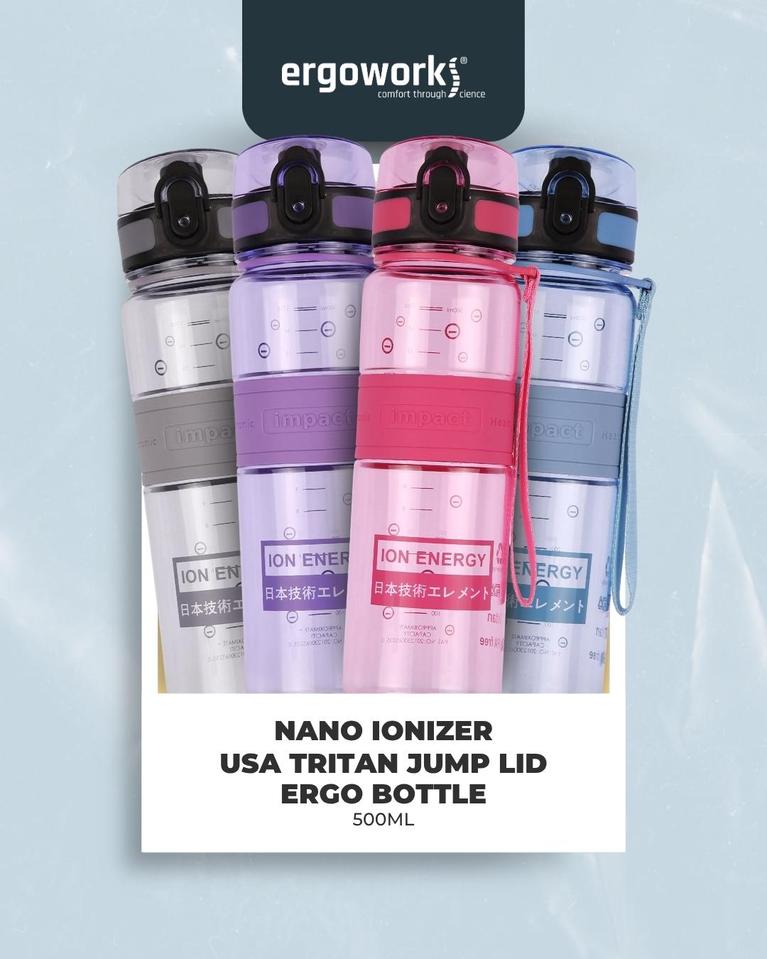 Nano Ionizer USA Tritan Jump Lid Ergo Bottle, 500ML