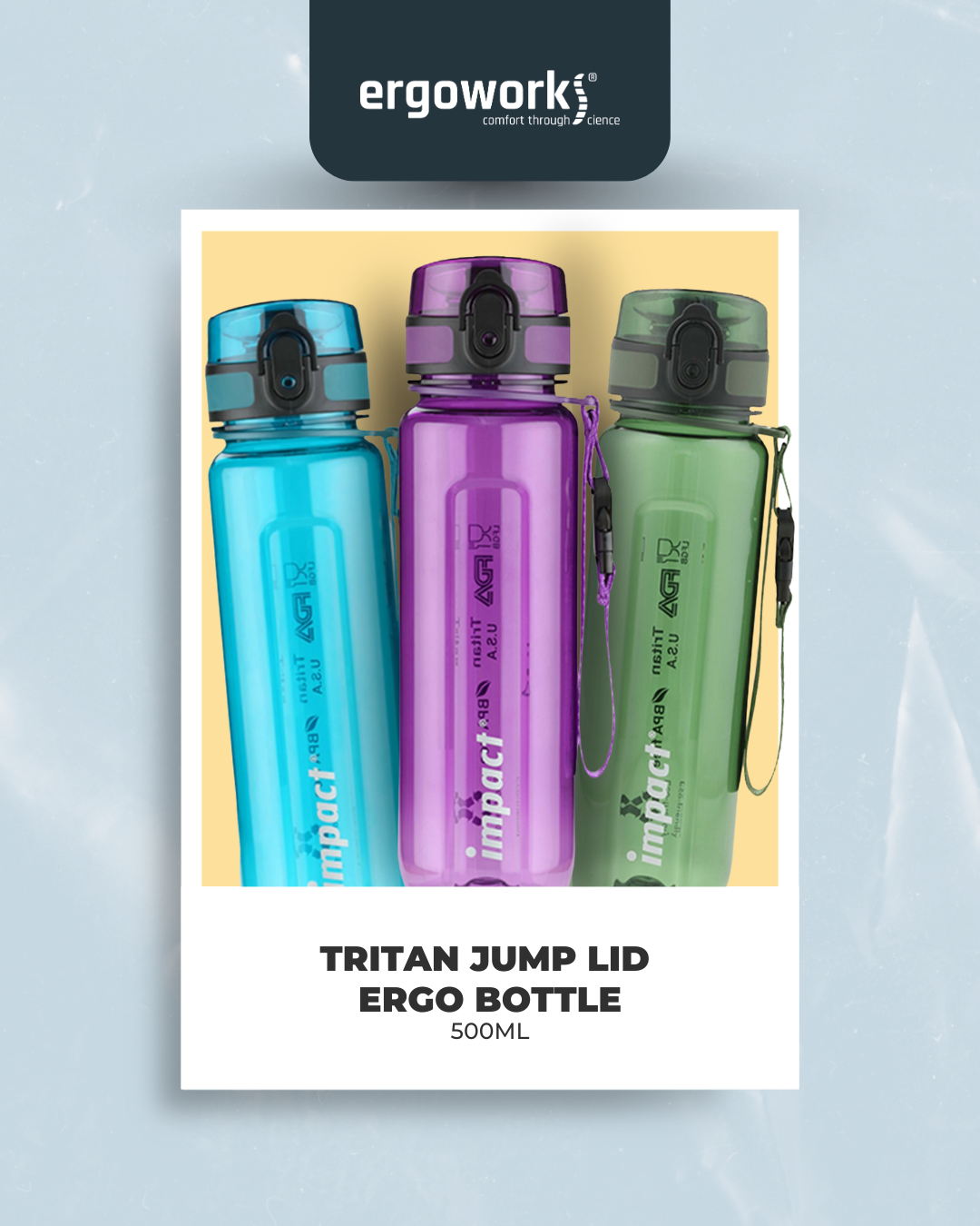 USA Tritan Jump Lid Design Ergo Bottle, 500ML