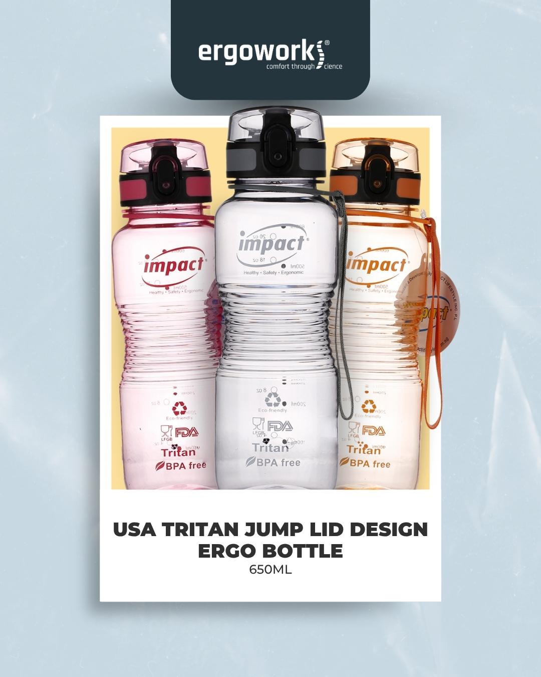 USA Tritan Jump Lid Design Ergo Bottle, 650ML