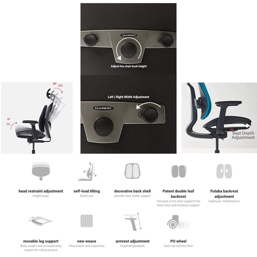 Alpha Renewal Ergonomic Office Chair (Black / White Frame)