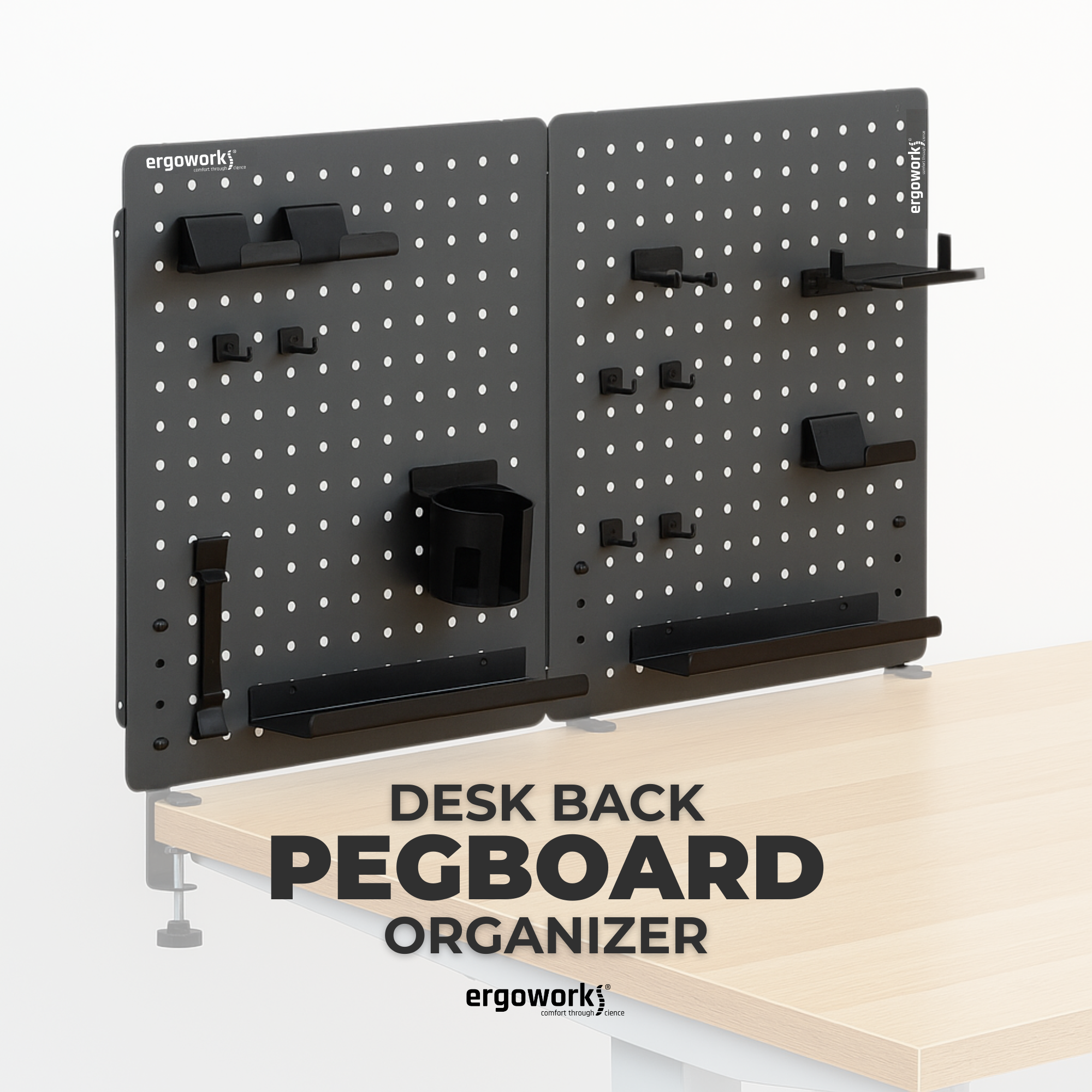 Desk Back Pegboard Organizer