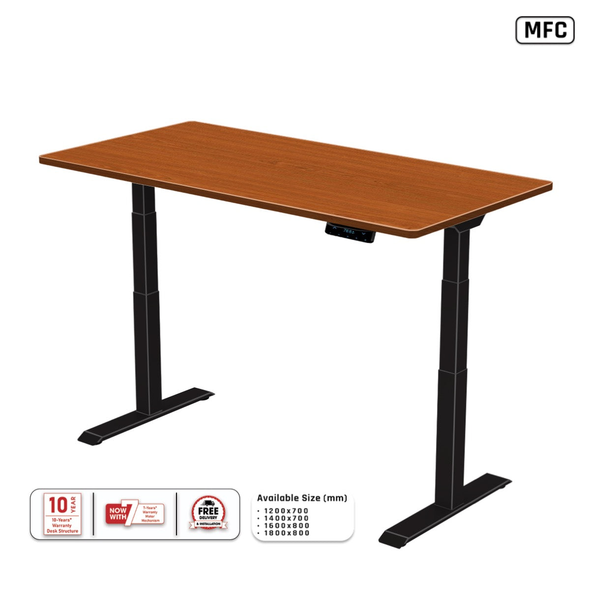 Ergoworks Signature Standing Desk, MFC Tabletop Black Frame (Pre-Order)