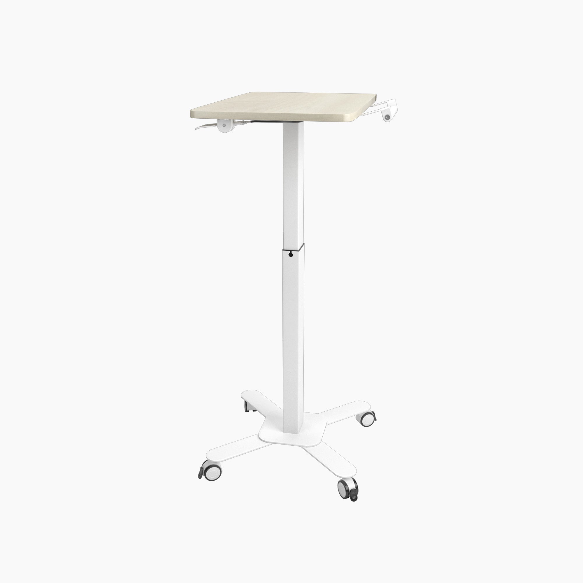 Mobile Single Pole Pneumatic Height Adjustable Desk