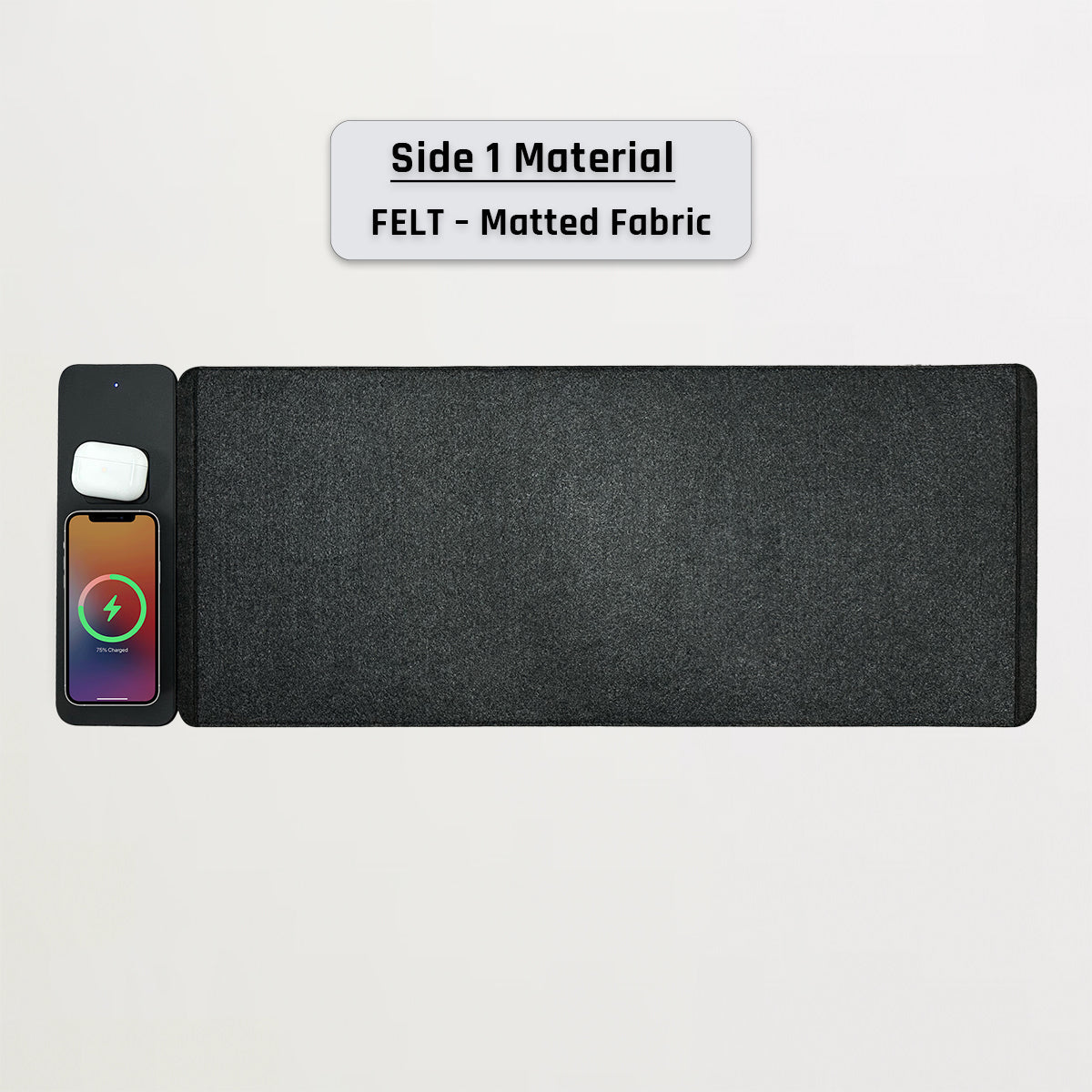 Comfy Desk Mat, Mouse Pad With Detachable Wireless Charging Pad