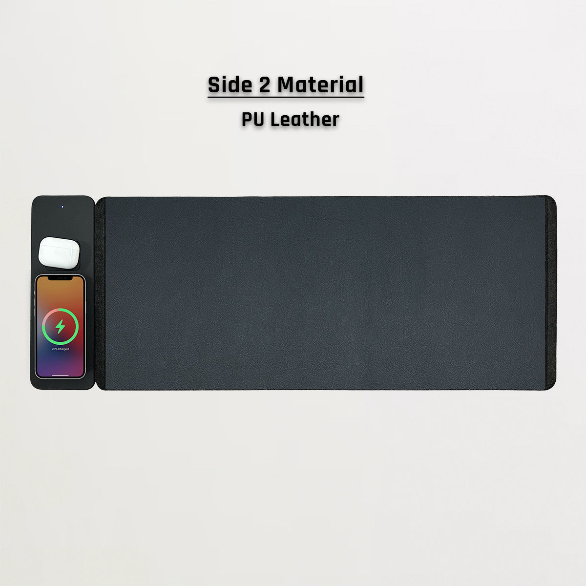 Comfy Desk Mat, Mouse Pad With Detachable Wireless Charging Pad