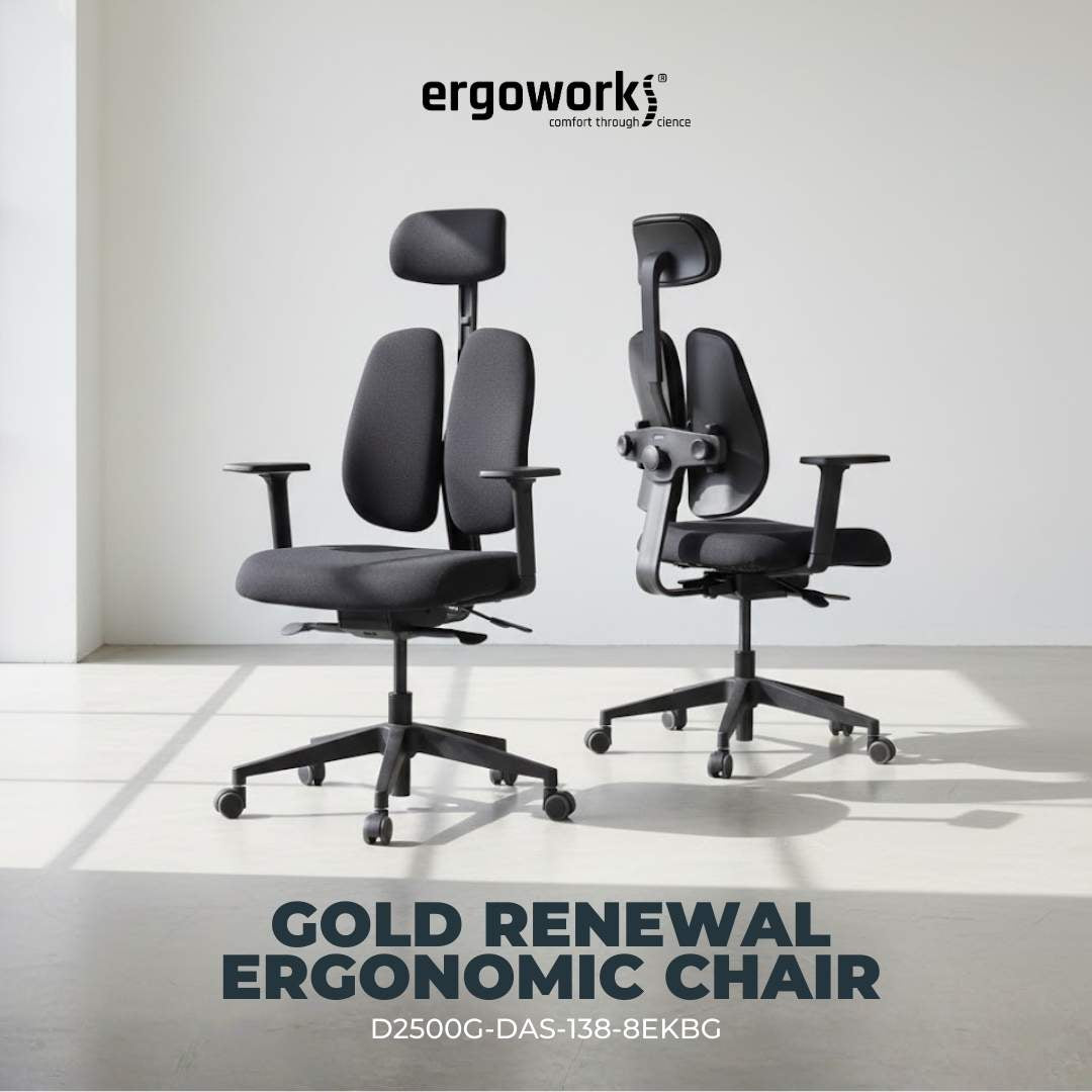 Gold Renewal Ergonomic Chair (Black / White Frame)