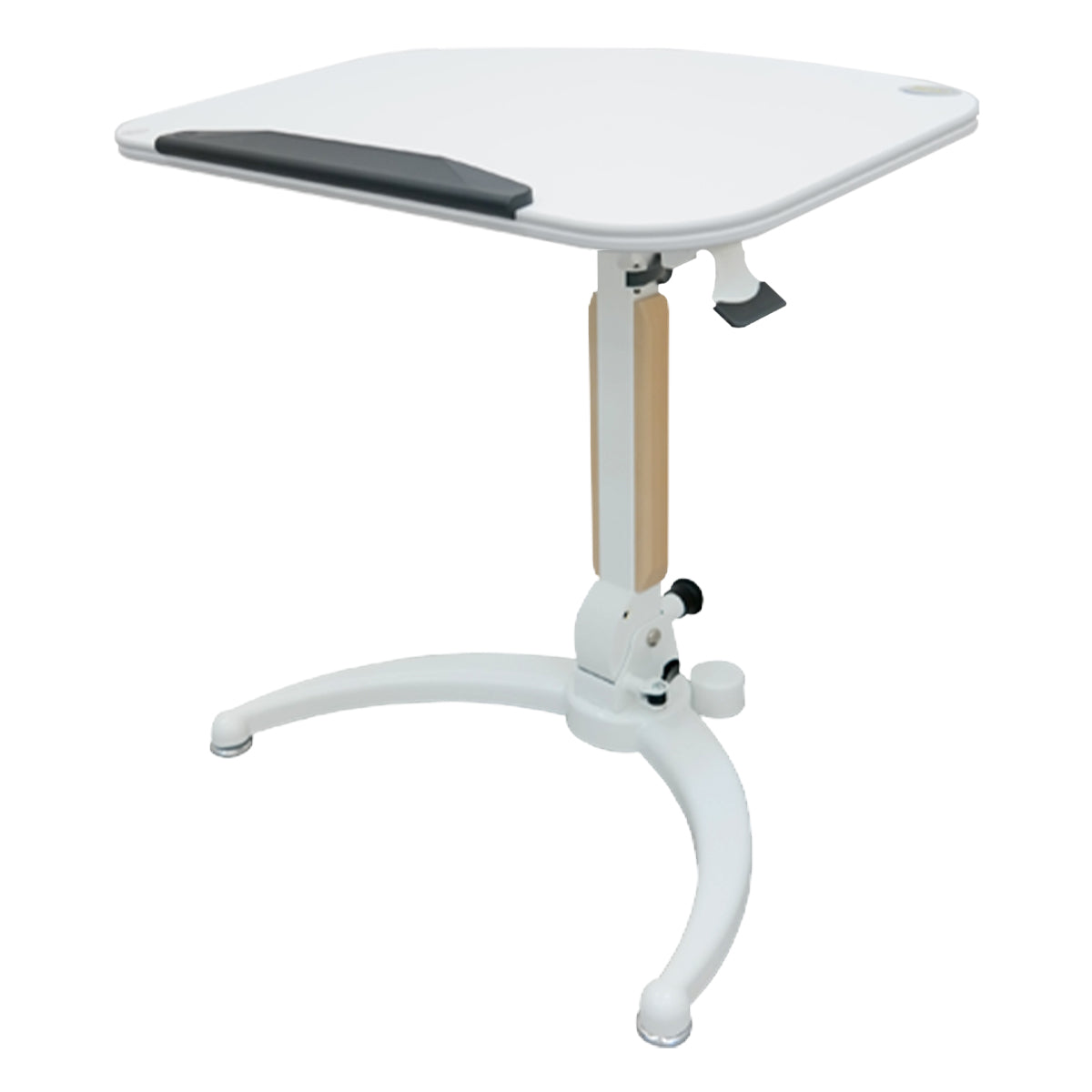 Mobile Gas Lift Height Adjustable Tilt & Foldable White / Maple Desk