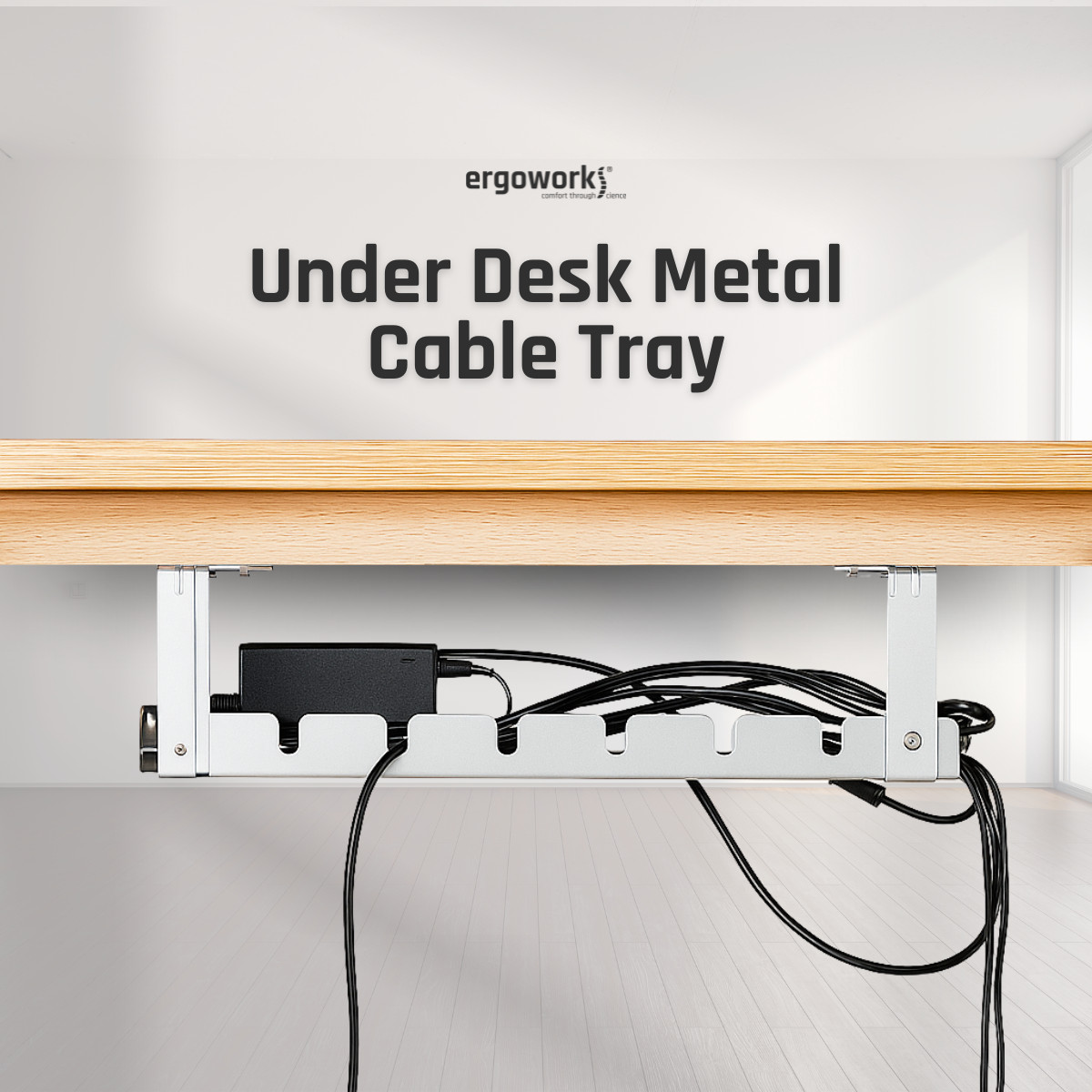 Under Desk Metal Cable Tray