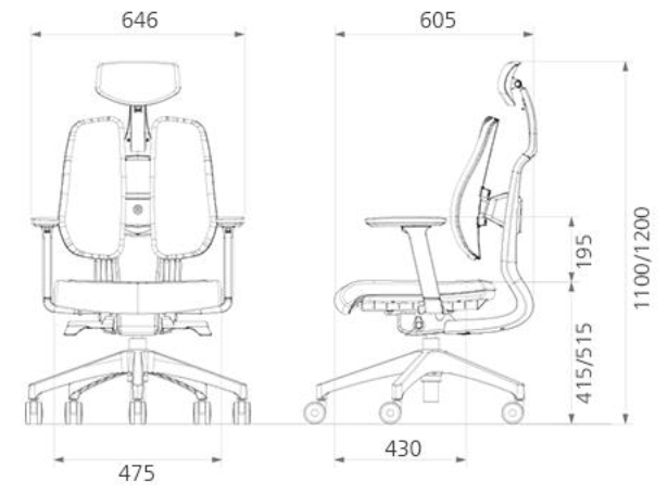 Duotex Collection Ergonomic Chair, Black Frame