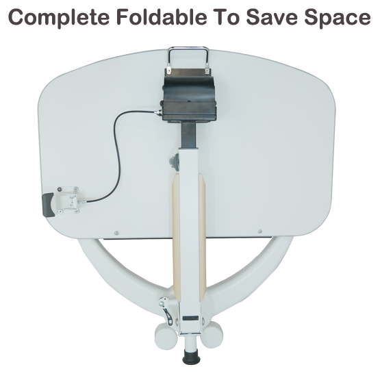 Mobile Gas Lift Height Adjustable Tilt & Foldable White / Maple Desk