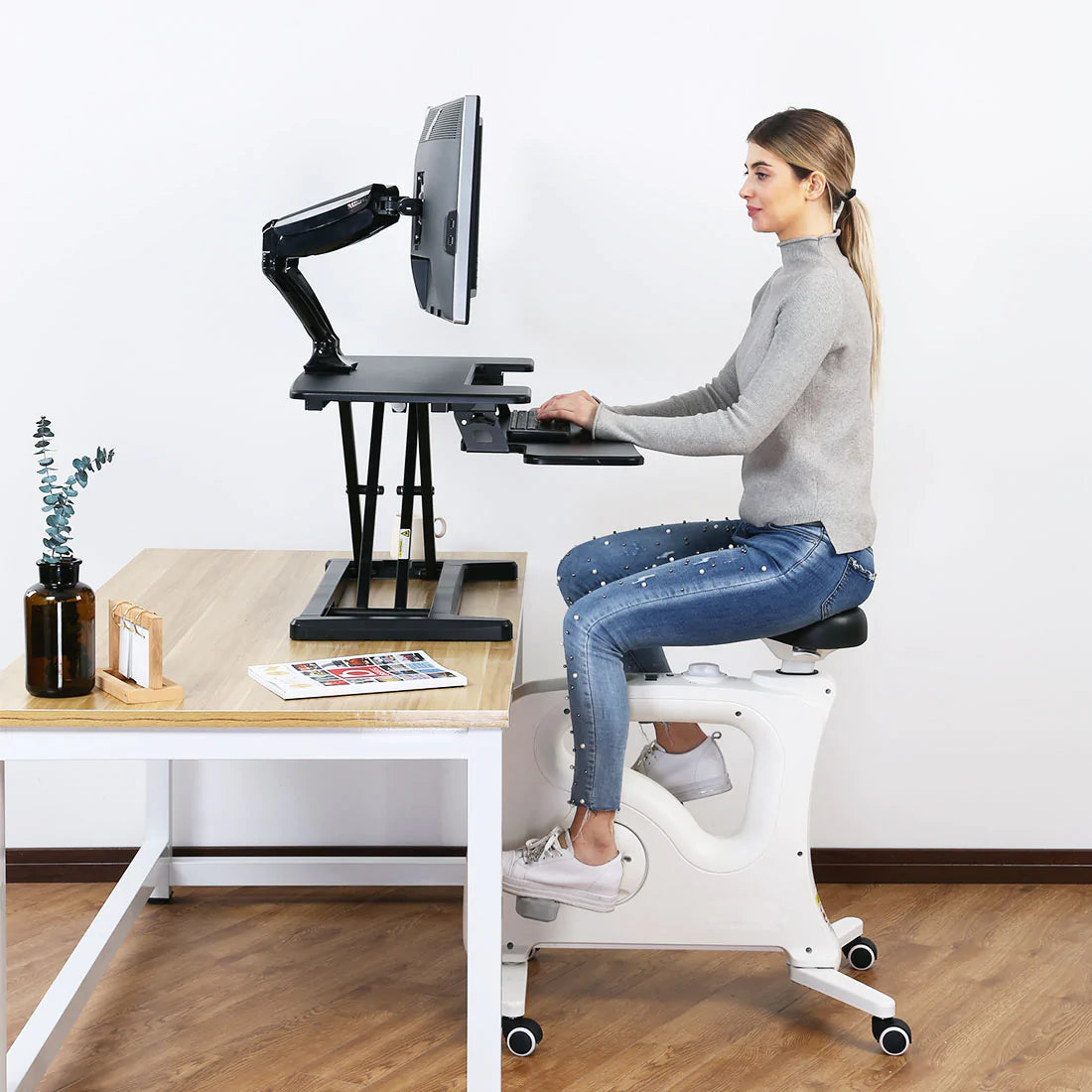 ERGOWORKS - EW-EMT107M-BK - Electric Sit Stand Desk Converter (M Series)