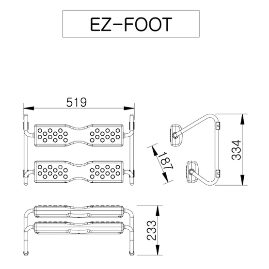 DUOREST DR-EZ1-GY Idea Collection EZ-Footrest