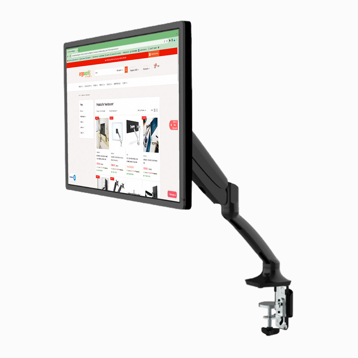 ERGOWORKS - EW-DLB502S - SINGLE VESA UNIVERSAL MONITOR ARM