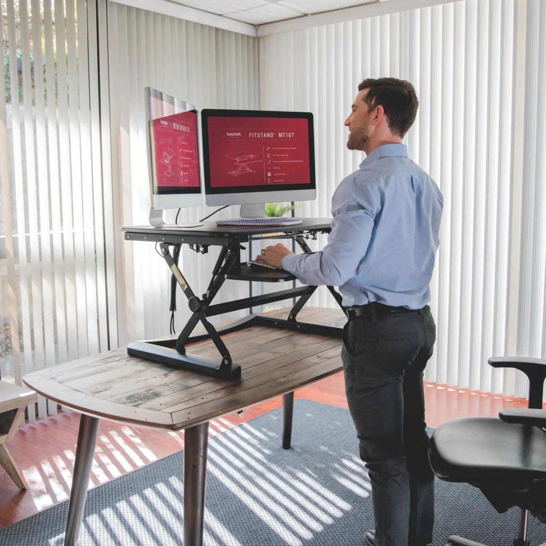 ERGOWORKS - EW-EMT107M-BK - Electric Sit Stand Desk Converter (M Series)