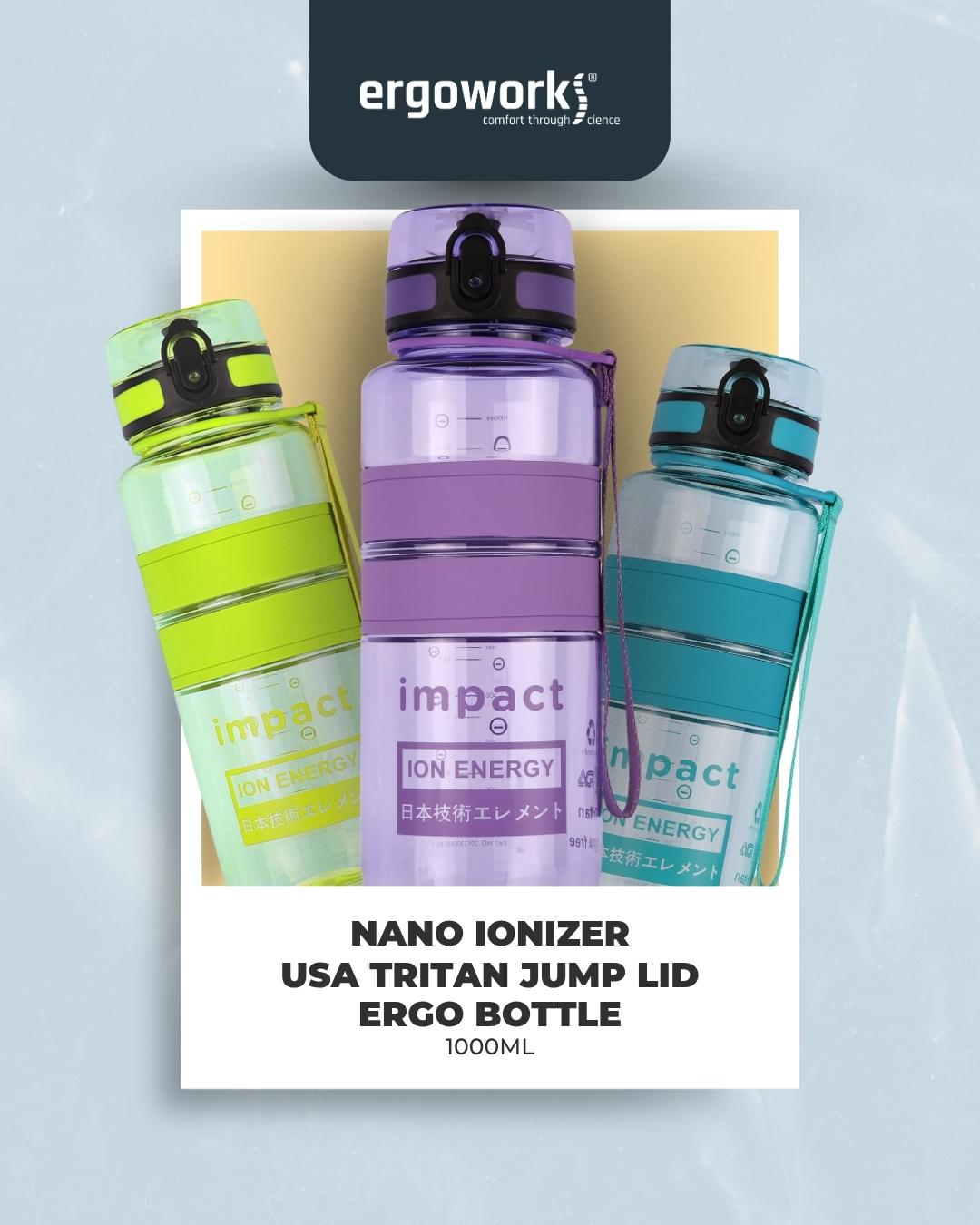 Nano Ionizer USA Tritan Jump Lid Ergo Bottle, 1000ML
