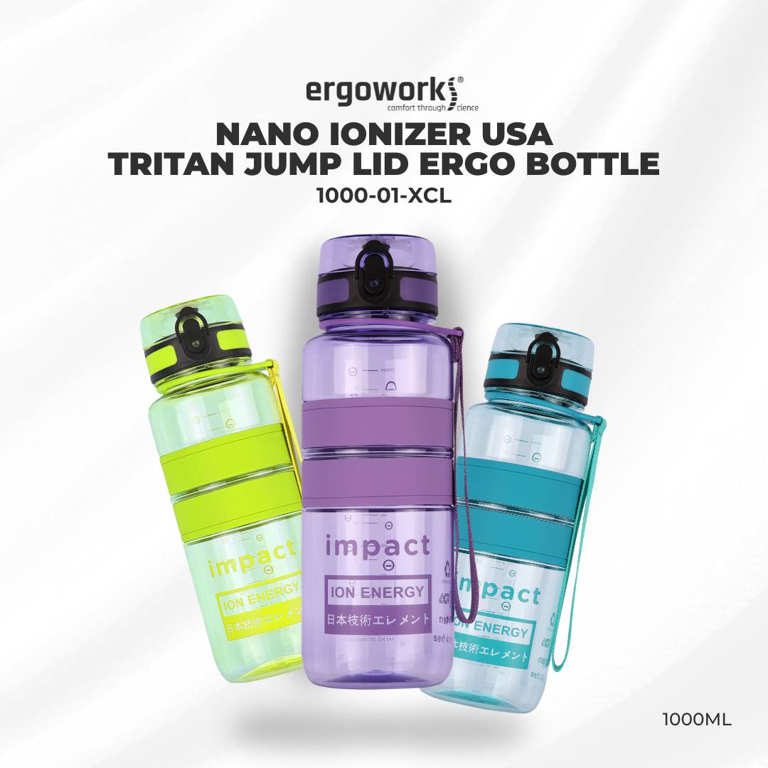 Nano Ionizer USA Tritan Jump Lid Ergo Bottle, 1000ML