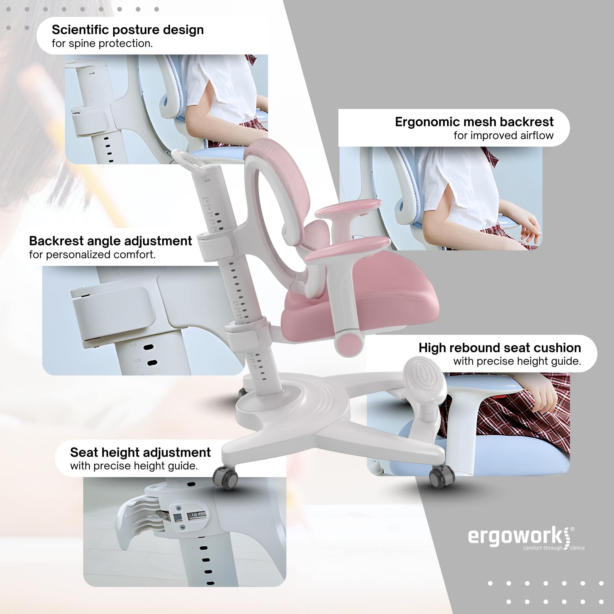 Impact Kids Ergonomic Study Chair [Colour Options Available]