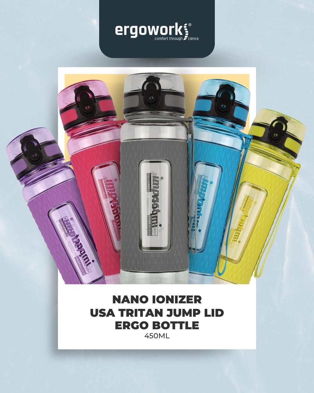 Nano Ionizer USA Tritan Jump Lid Ergo Bottle, 450ML