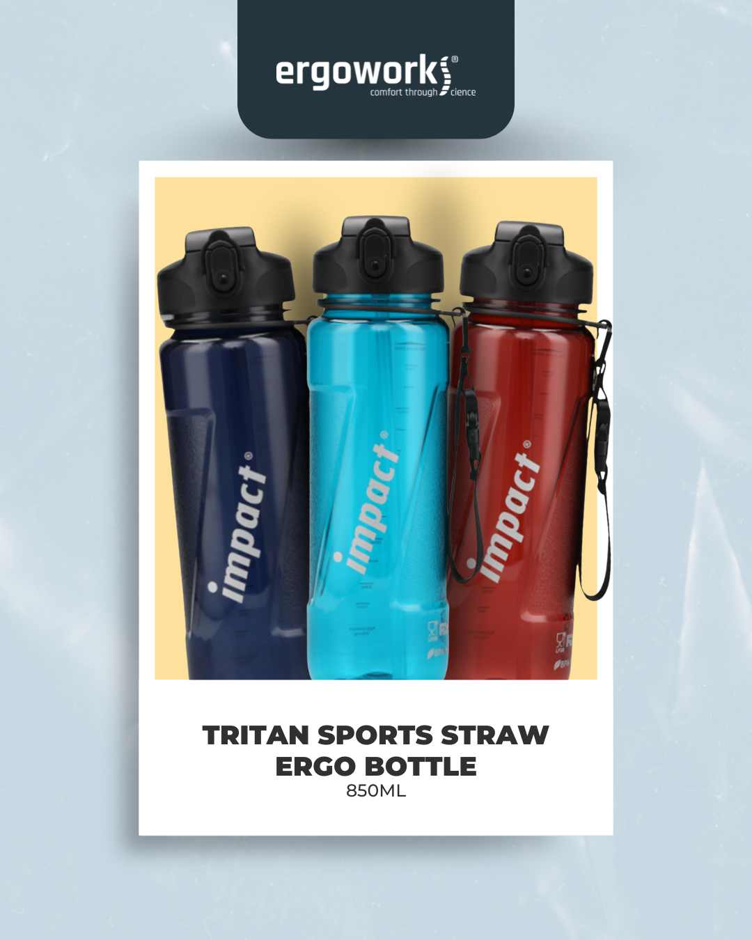 USA Tritan Sport Straw Ergo Bottle, 850ML