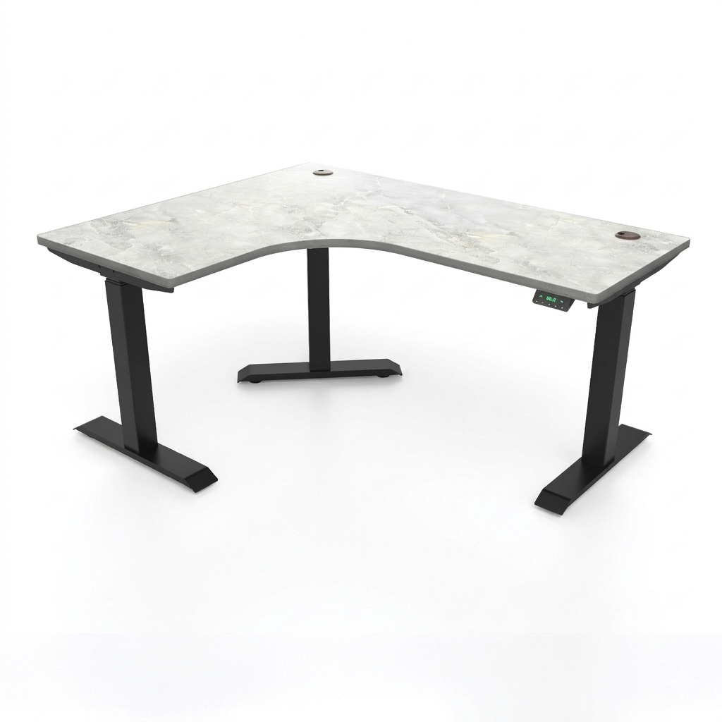 [Customizable] L-Shaped Electric Height Adjustable Desk, Premium Table Top