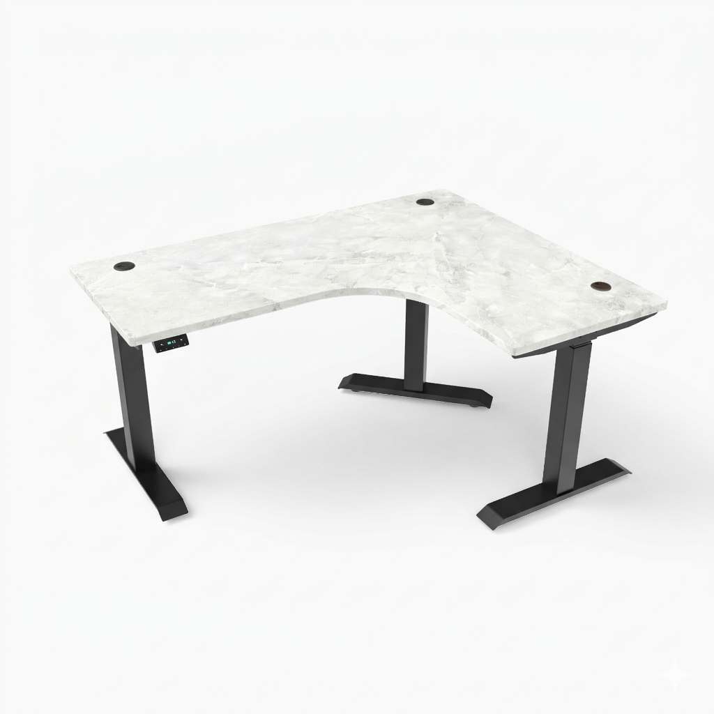 [Customizable] L-Shaped Electric Height Adjustable Desk, Premium Table Top