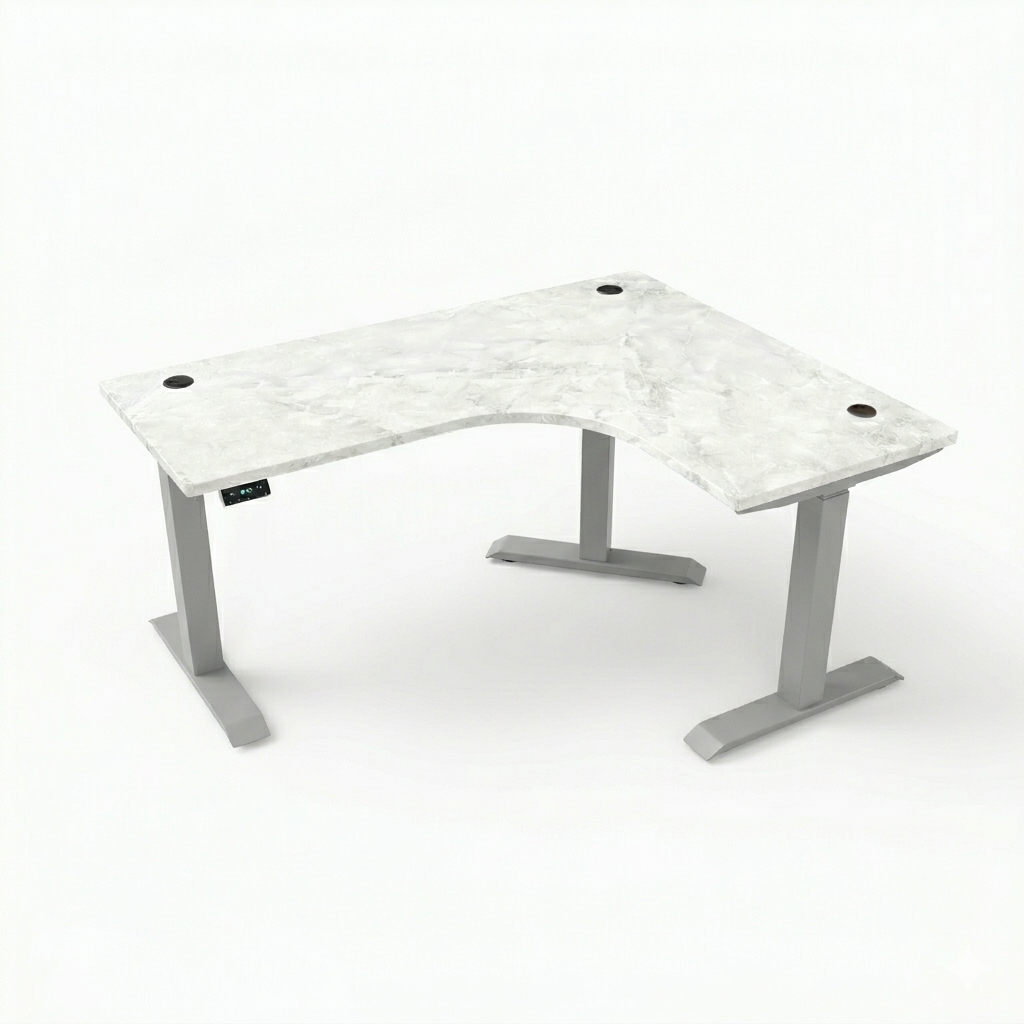 [Customizable] L-Shaped Electric Height Adjustable Desk, Premium Table Top
