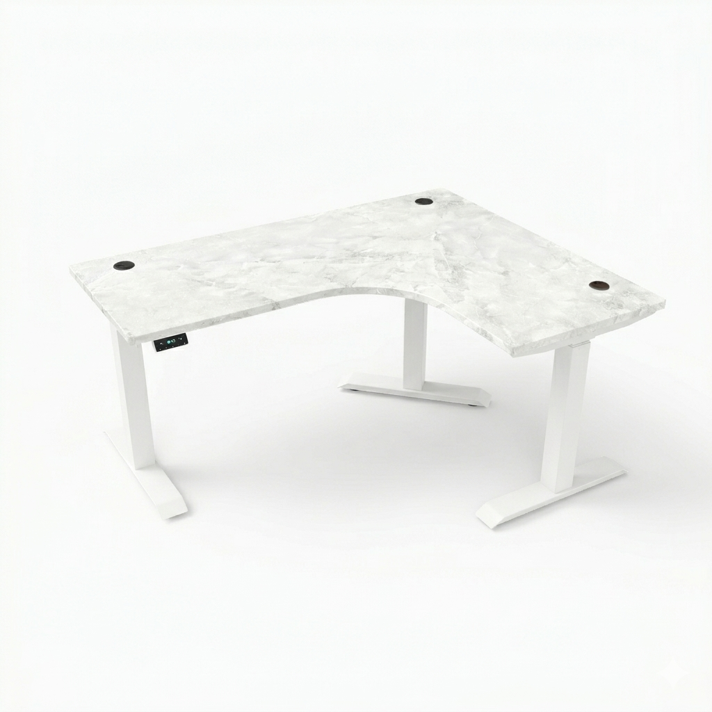 [Customizable] L-Shaped Electric Height Adjustable Desk, Premium Table Top