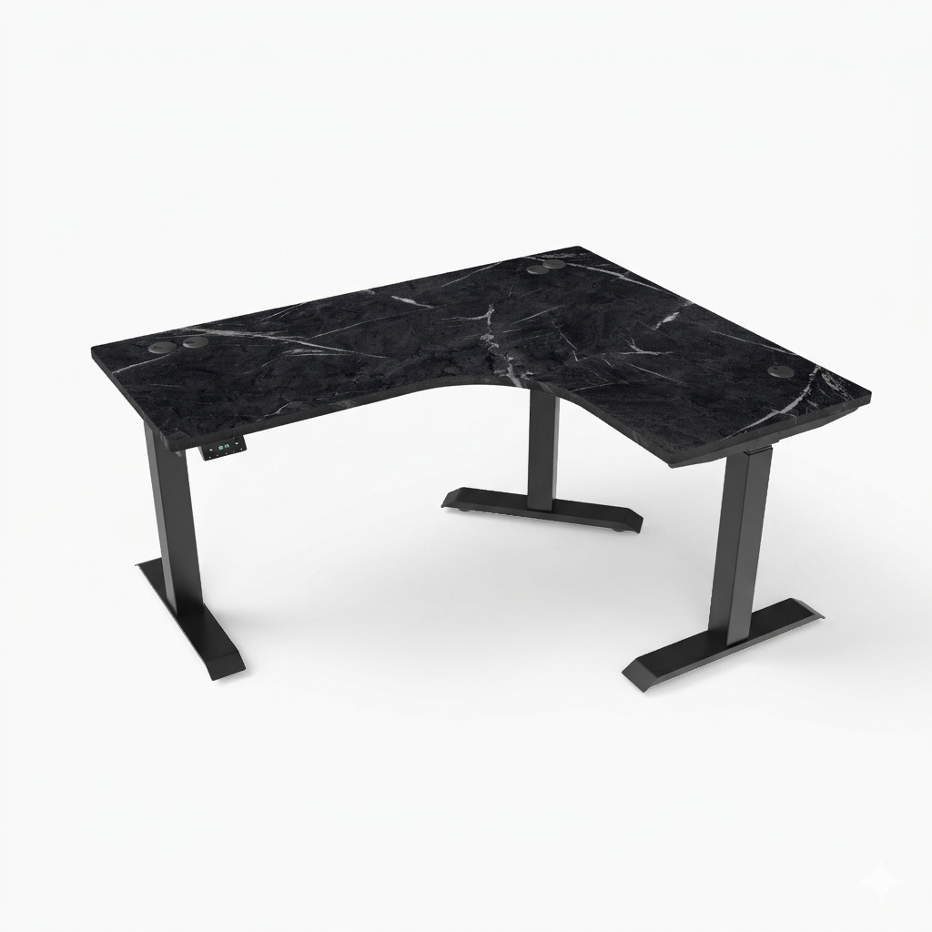 [Customizable] L-Shaped Electric Height Adjustable Desk, Premium Table Top
