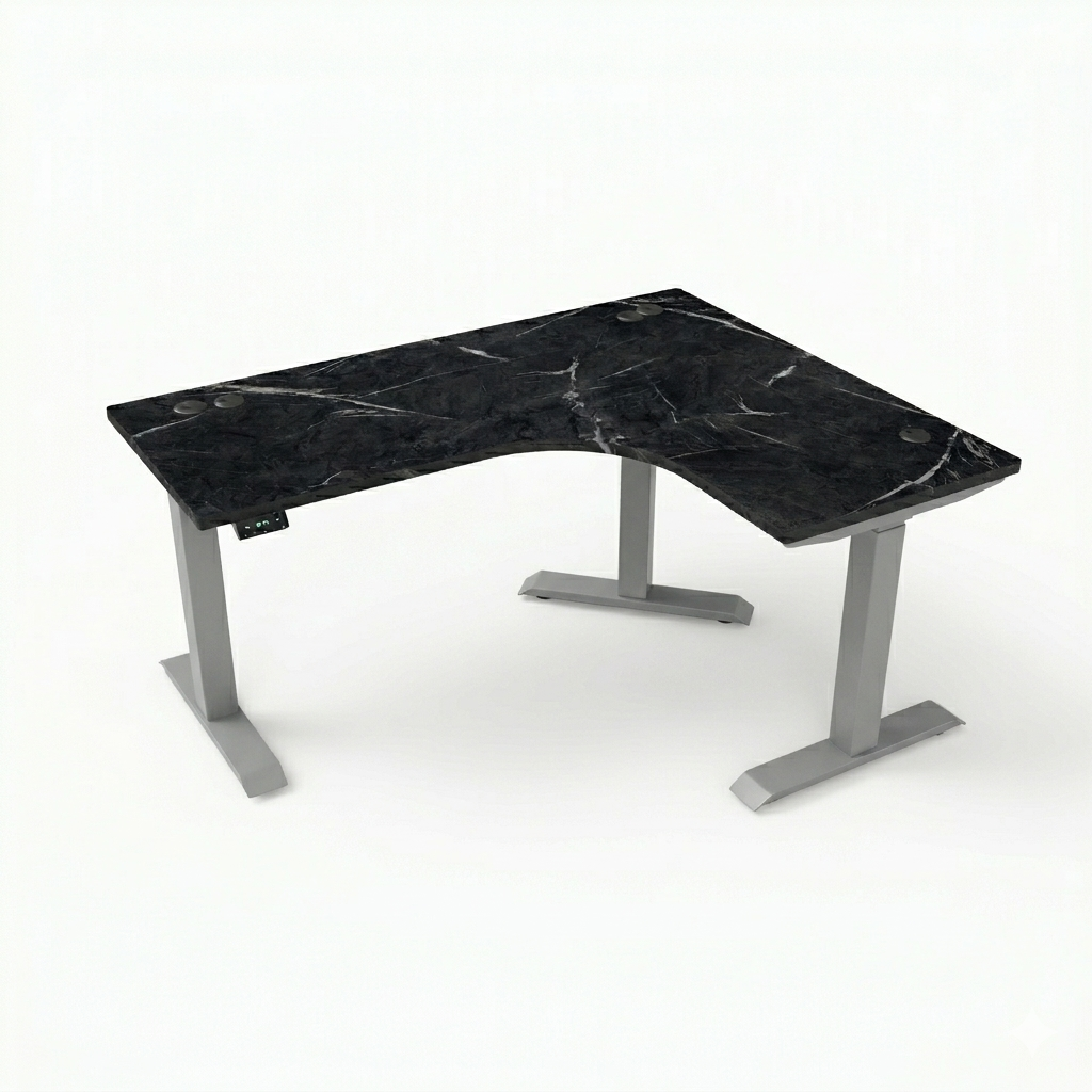 [Customizable] L-Shaped Electric Height Adjustable Desk, Premium Table Top