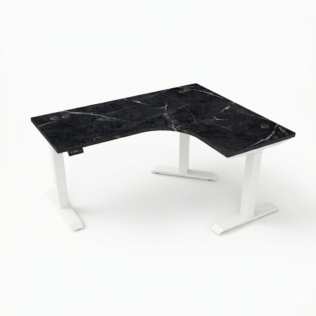 [Customizable] L-Shaped Electric Height Adjustable Desk, Premium Table Top