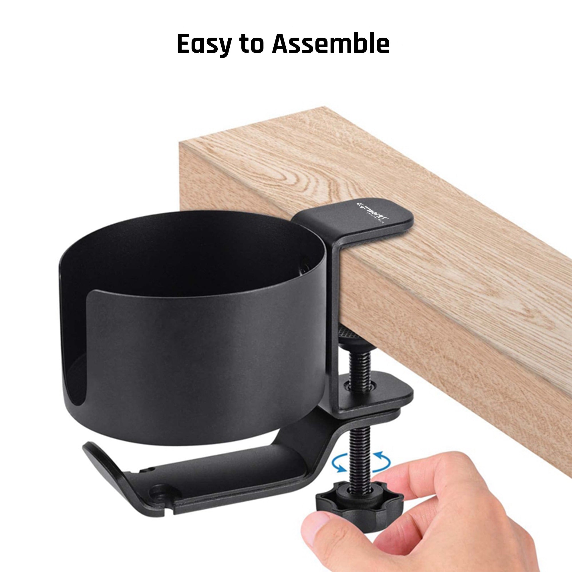 Desk Clamp Cup Holder with Rotable Headphone Hanger