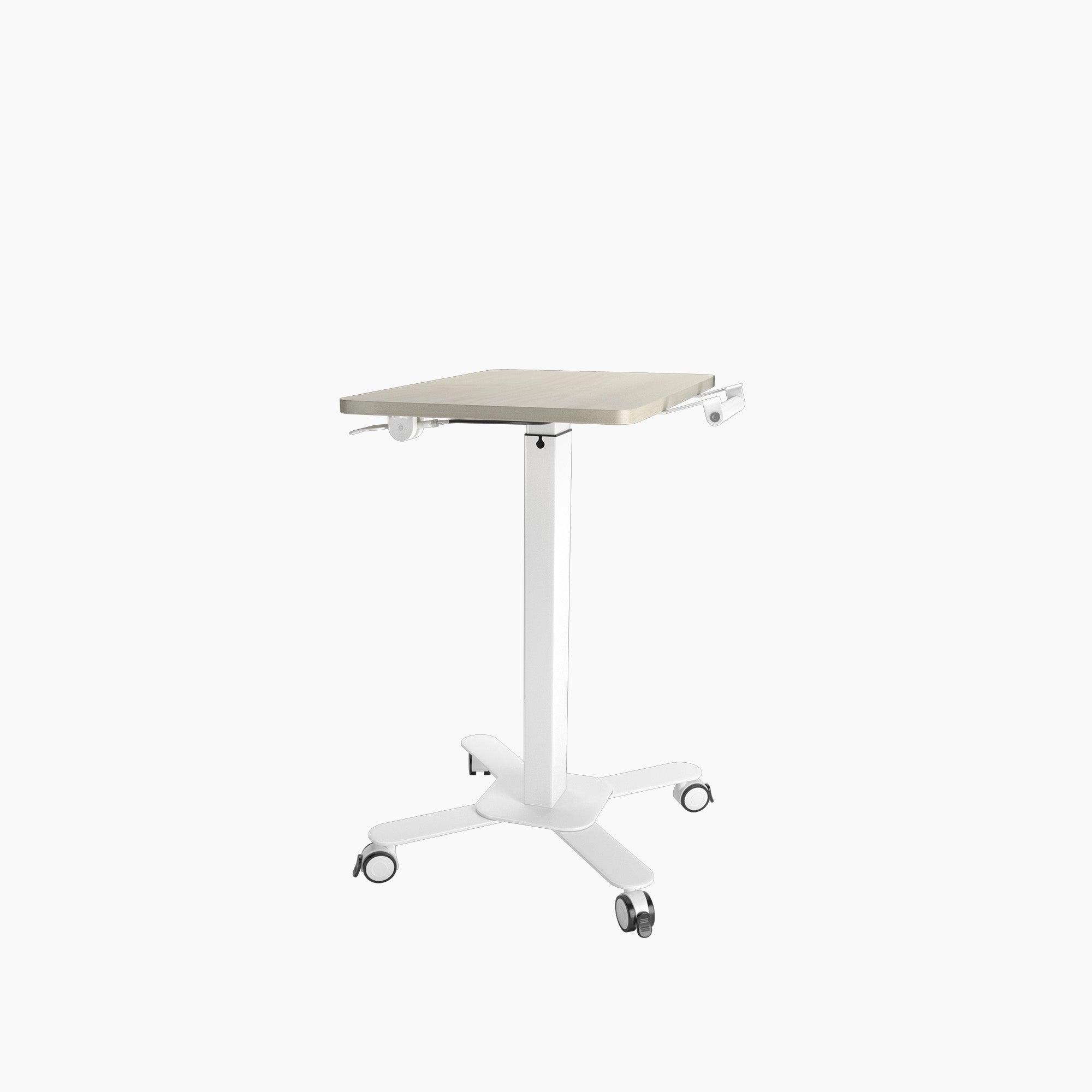 Mobile Single Pole Pneumatic Height Adjustable Desk