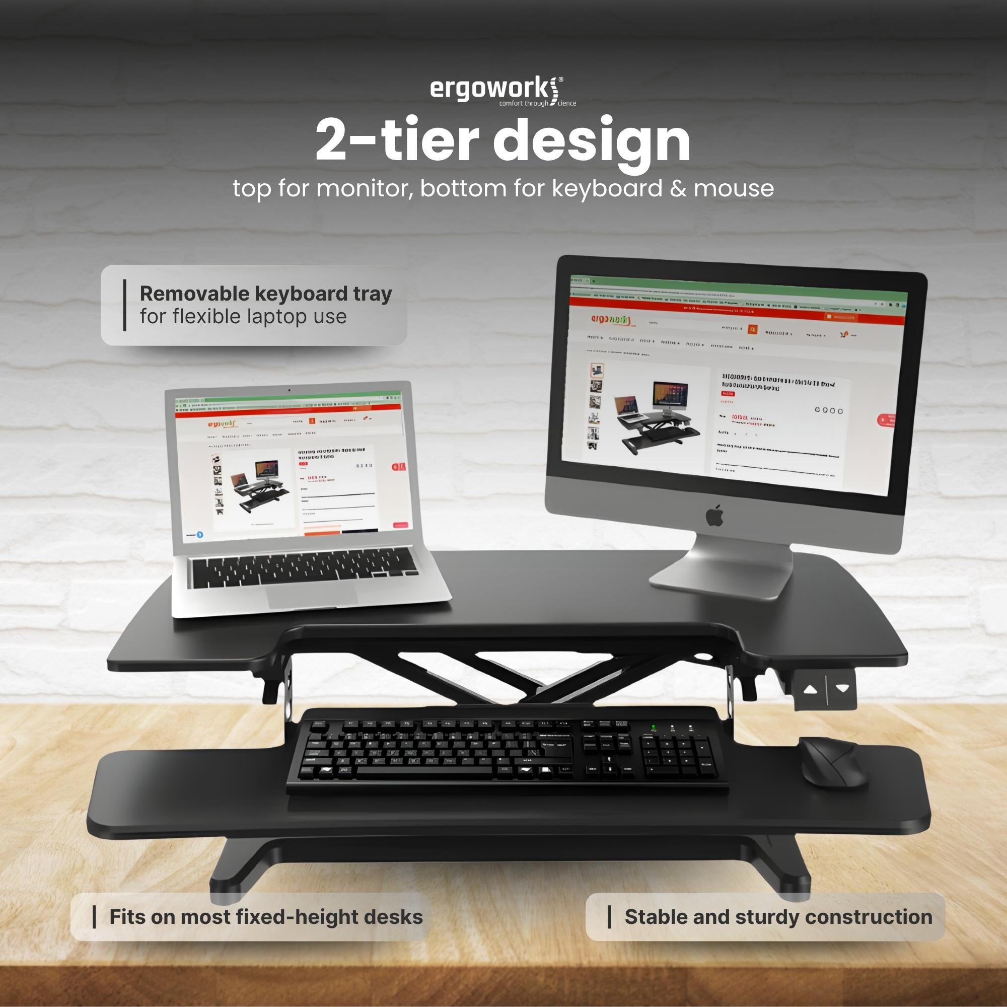 Electric Sit Stand Desk Converter (M Series)