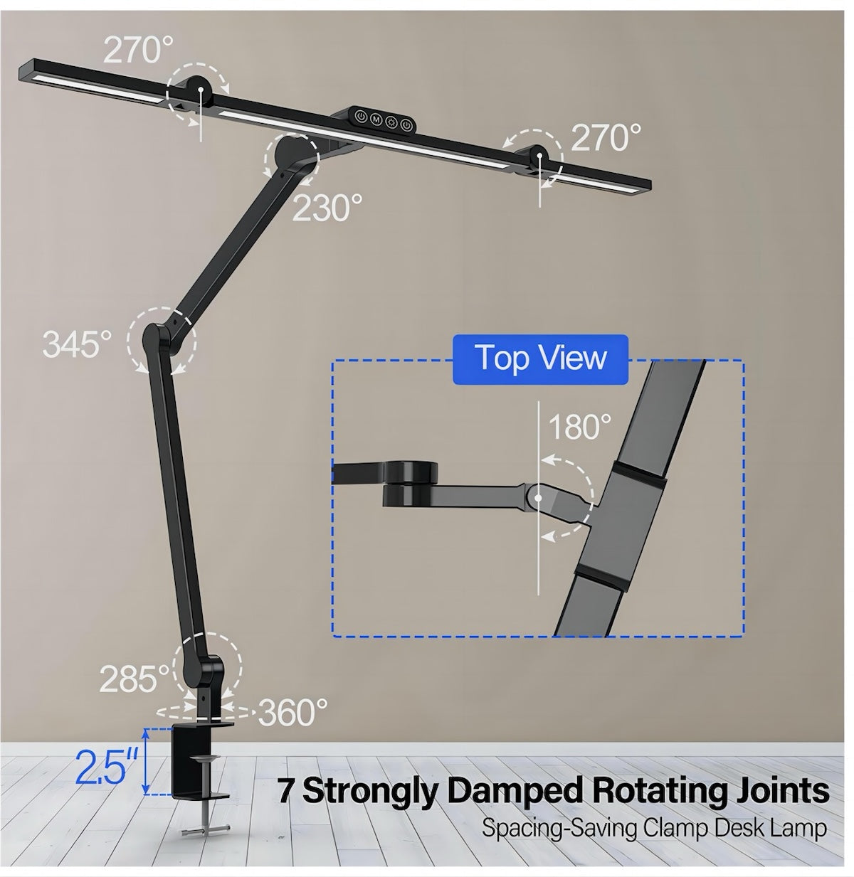 360 Adjustable Desk Lamp with Remote Control