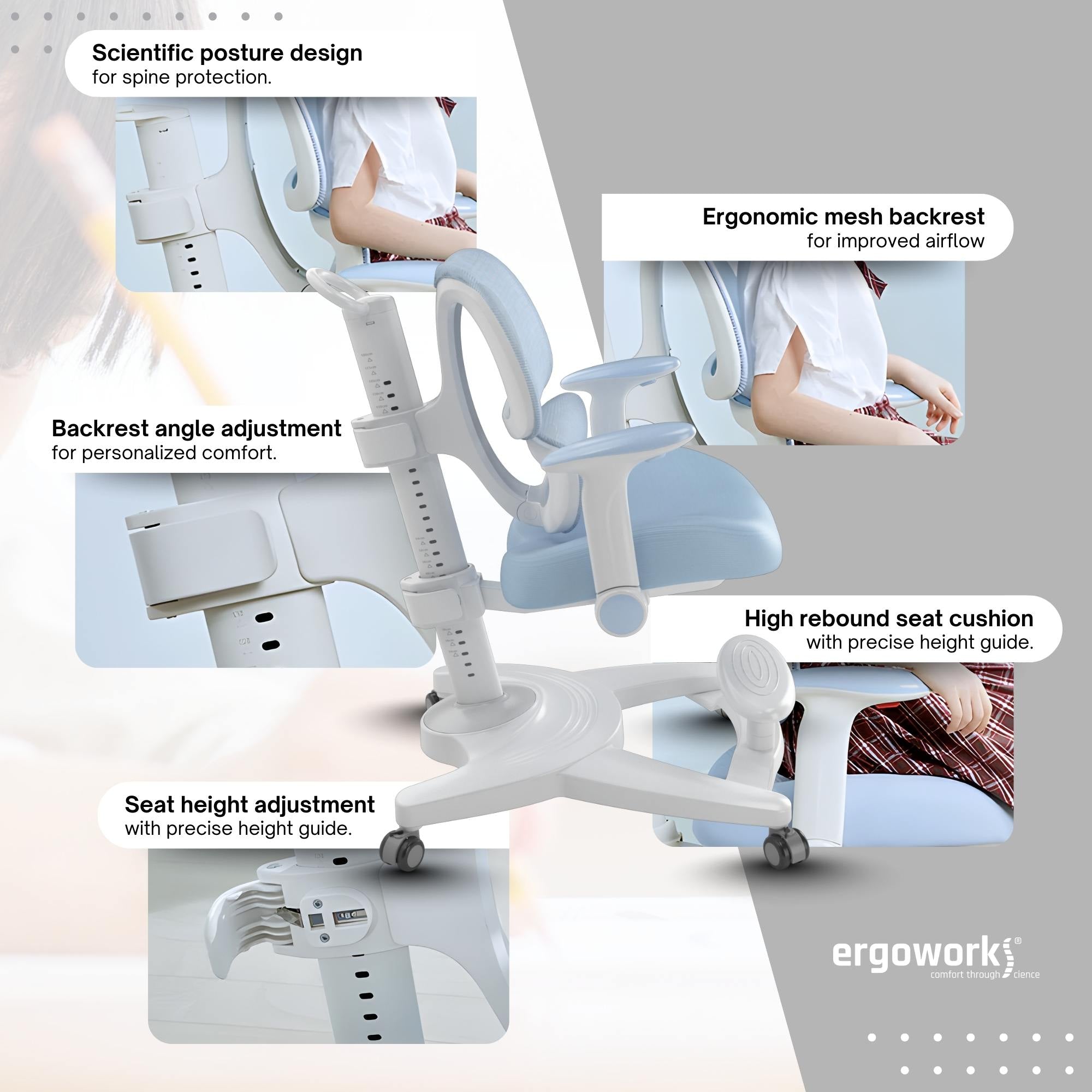 Impact Kids Ergonomic Study Chair [Colour Options Available]