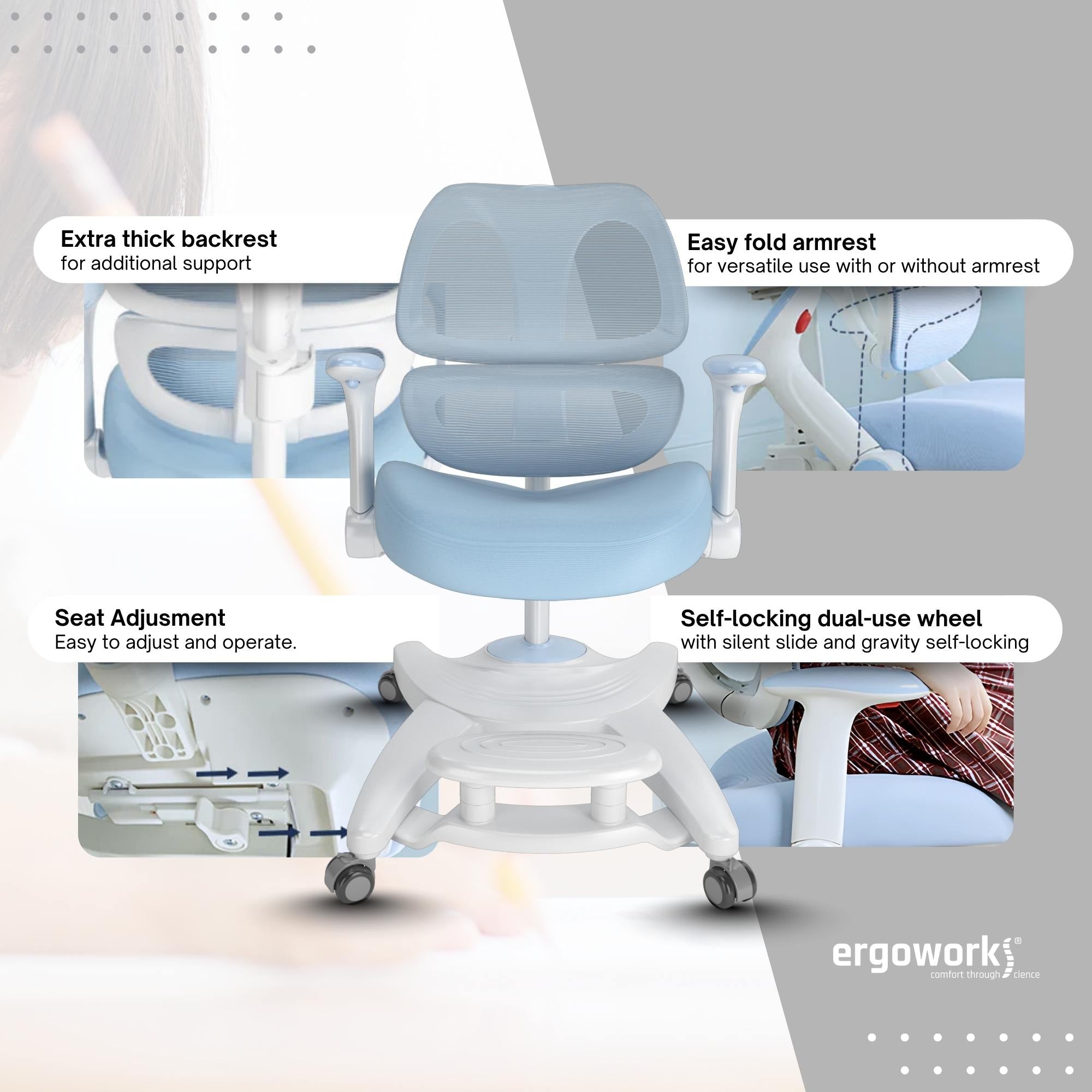 Impact Kids Ergonomic Study Chair [Colour Options Available]