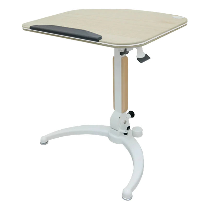 Mobile Gas Lift Height Adjustable Tilt & Foldable White / Maple Desk