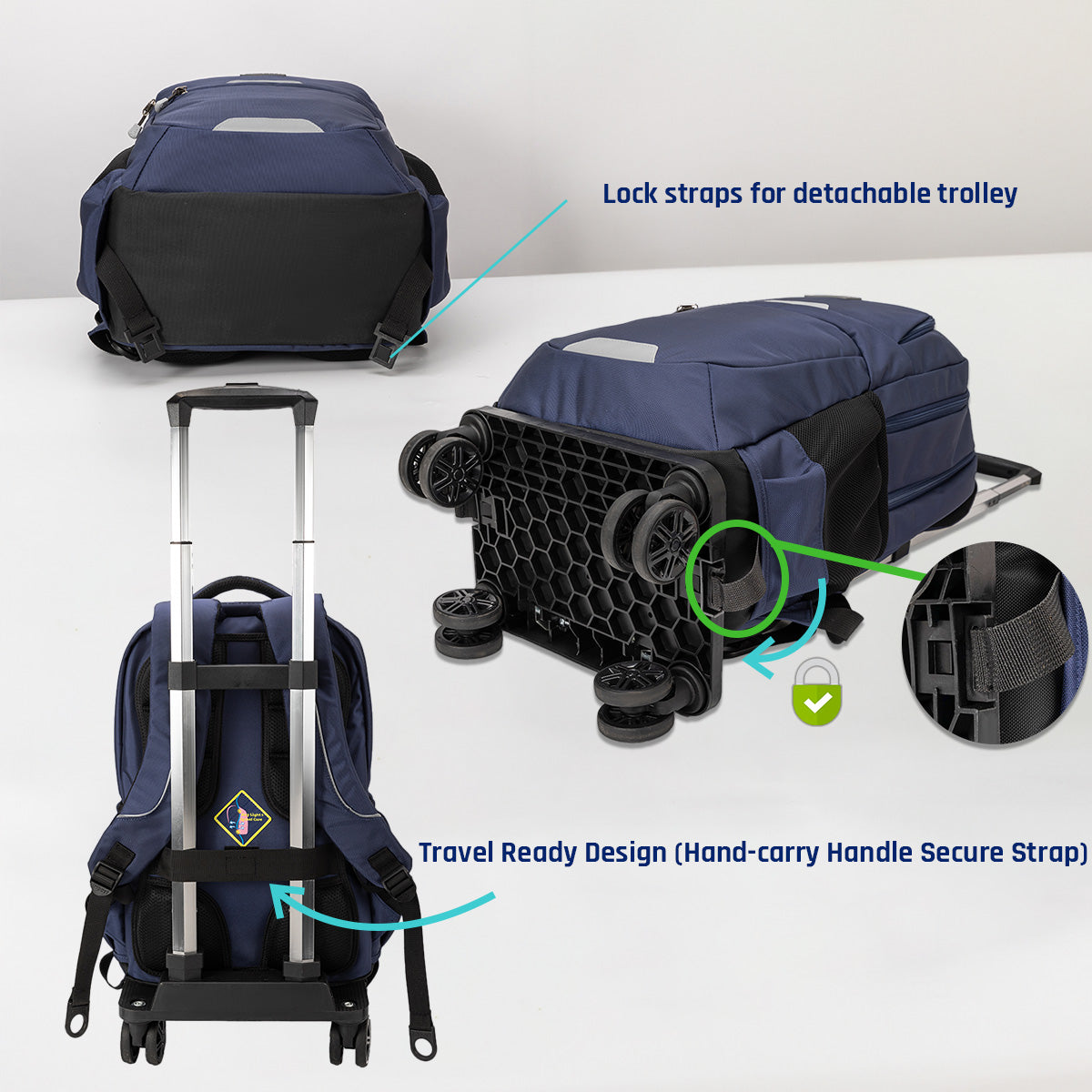 Detachable Trolley Backpack