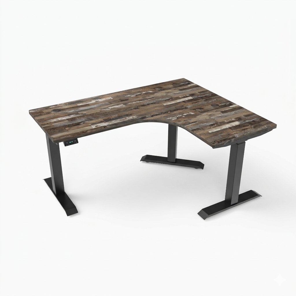 [Customizable] L-Shaped Electric Height Adjustable Desk, Premium Table Top