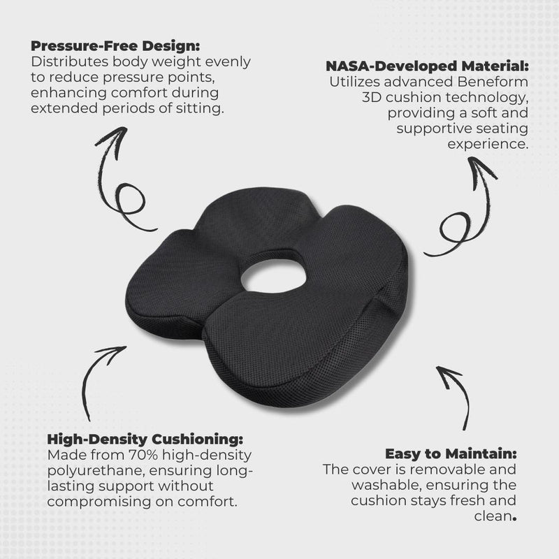 Ergonomic Back Rest Seat Cushion for Backbone Pain Support | Ergoworks