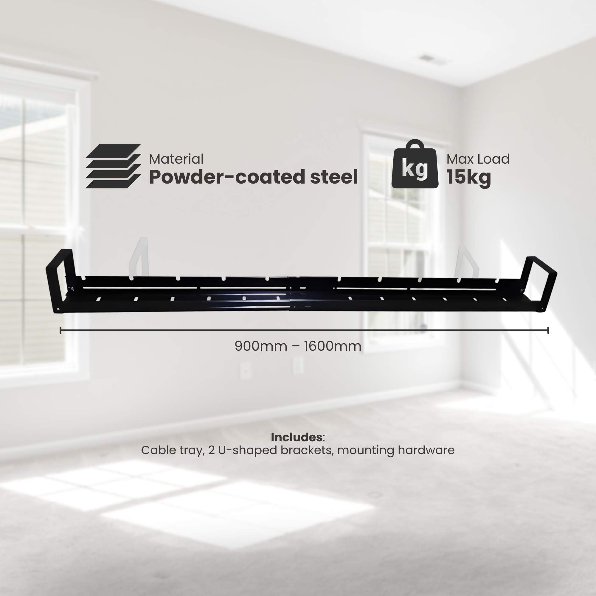 Retractable Under Desk Desk Metal Cable Tray