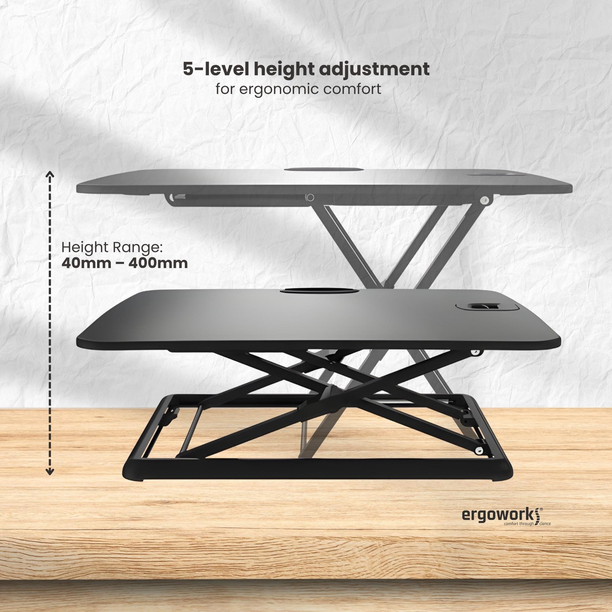 Ultra-slim Sit Stand Desk Converter For Laptop FS-ML1-BK