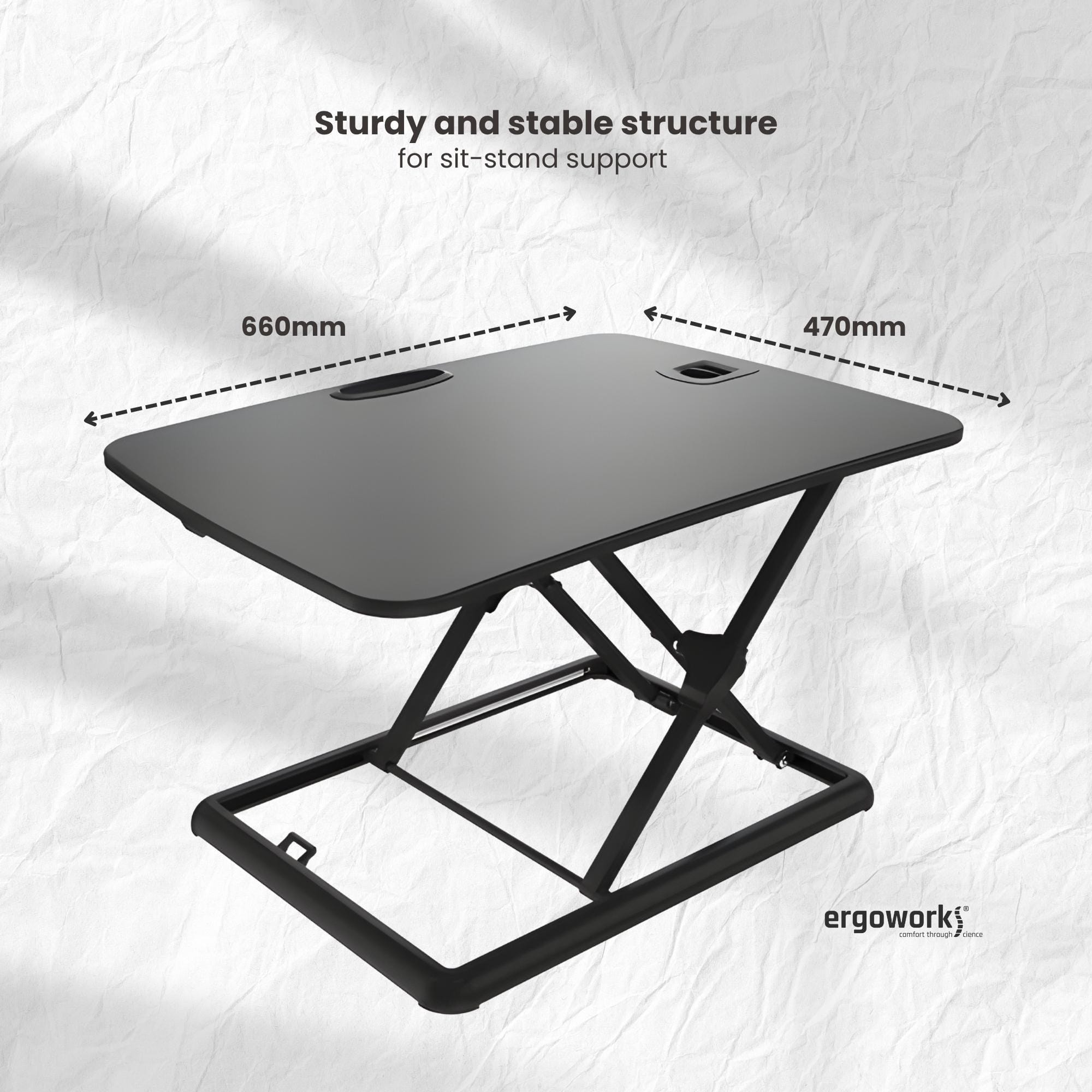Ultra-slim Sit Stand Desk Converter For Laptop FS-ML1-BK