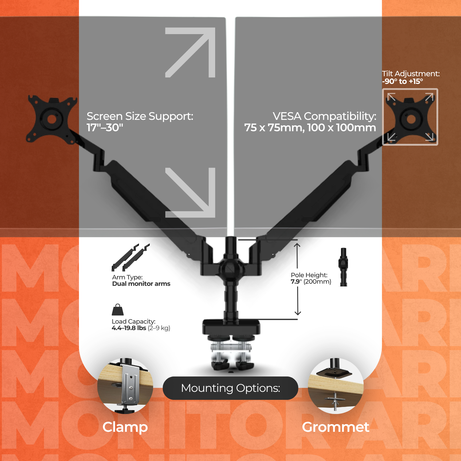 Sleek Desk Mount Dual Monitor Arm