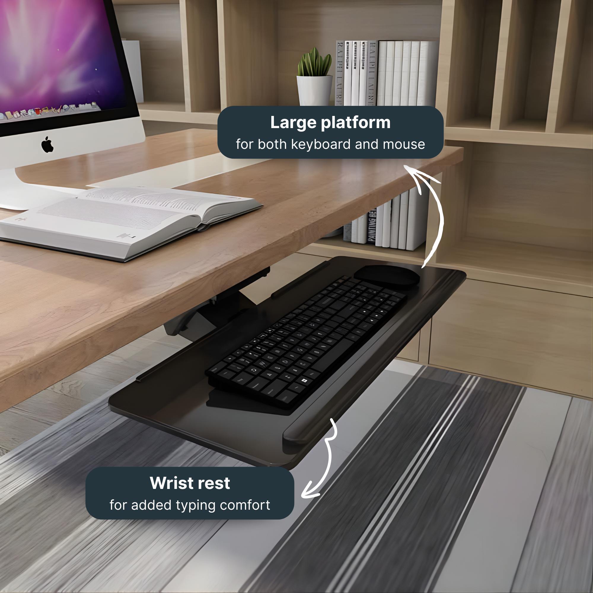 ERGOWORKS EW-KT101 BK - UNDER DESK UNIVERSAL KEYBOARD TRAY