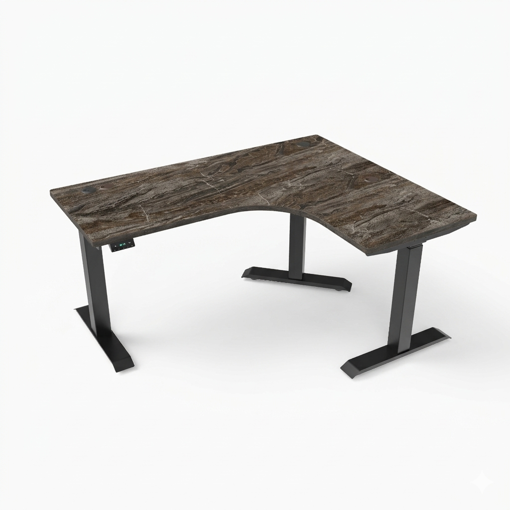 [Customizable] L-Shaped Electric Height Adjustable Desk, Premium Table Top