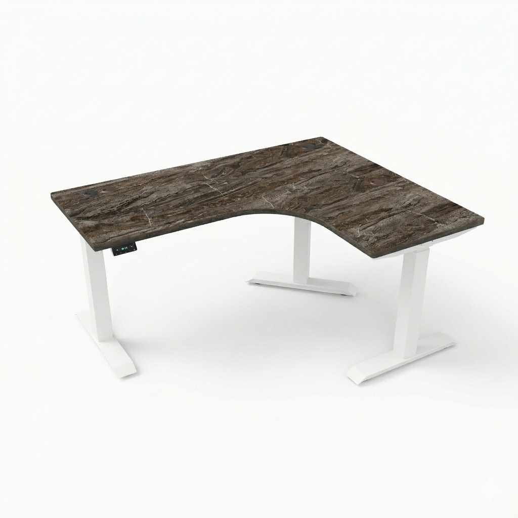 [Customizable] L-Shaped Electric Height Adjustable Desk, Premium Table Top