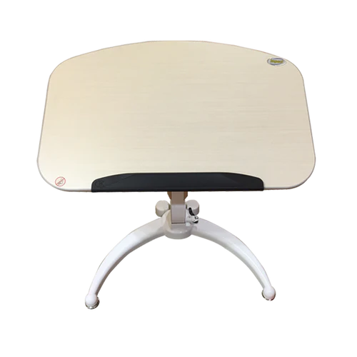 Mobile Gas Lift Height Adjustable Tilt & Foldable White / Maple Desk